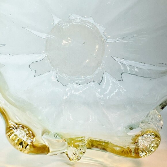 XL Amber Art Glass Console Centerpiece Handmade Submerged Sommerso Murano? Italy - Picture 6 of 9